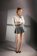 Paperbag Waist Trousers - fashion model