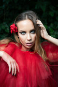 Rust Tiered Boho Dress - fashion model